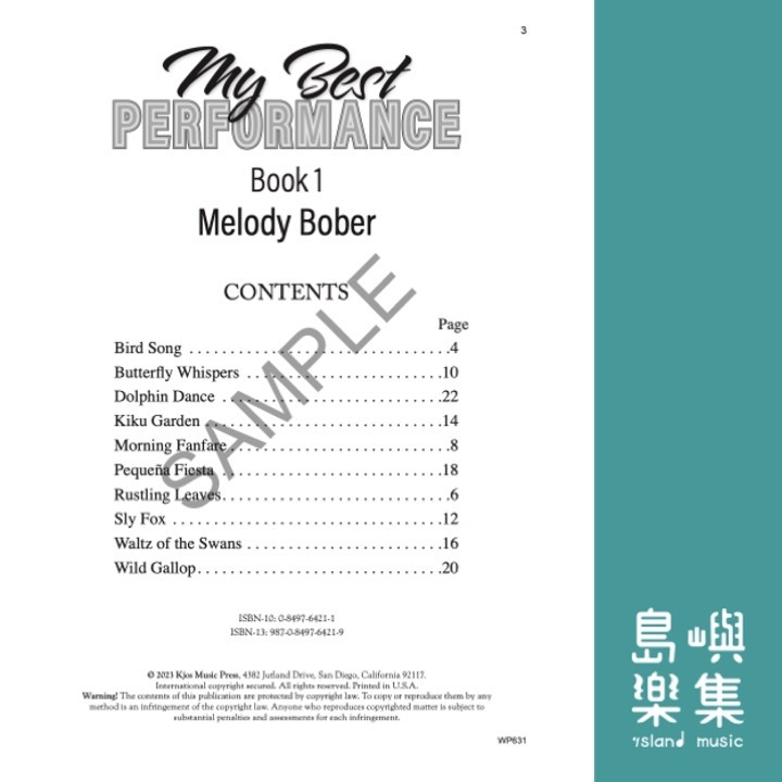 My Best Performance: Piano Solos, Book One