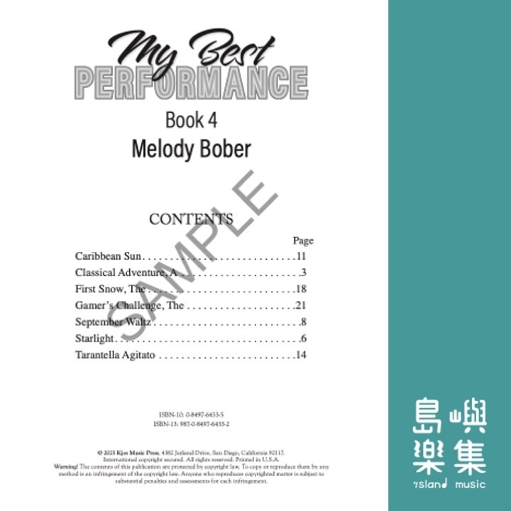 My Best Performance: Piano Solos, Book Four