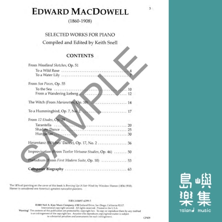 MacDowell: Selected Works For Piano