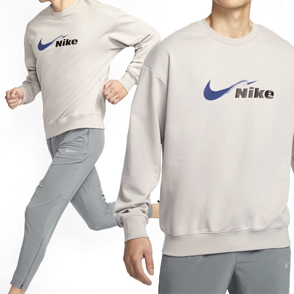 NIKE 大學T CLUB FLC 淺灰色 印花LOGO 長袖 男 HV4880-009