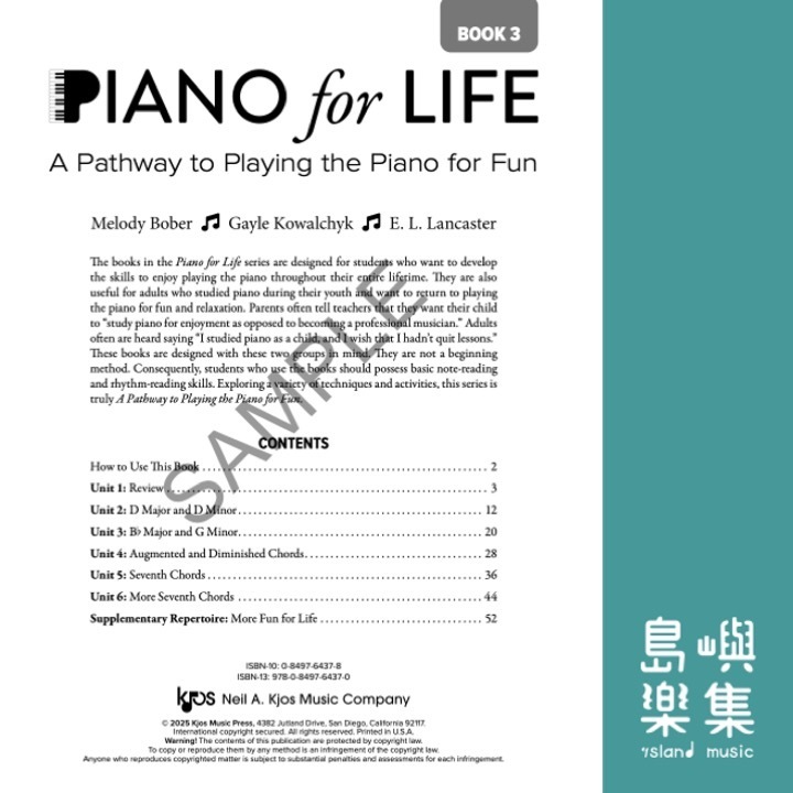 Piano For Life, Book 3