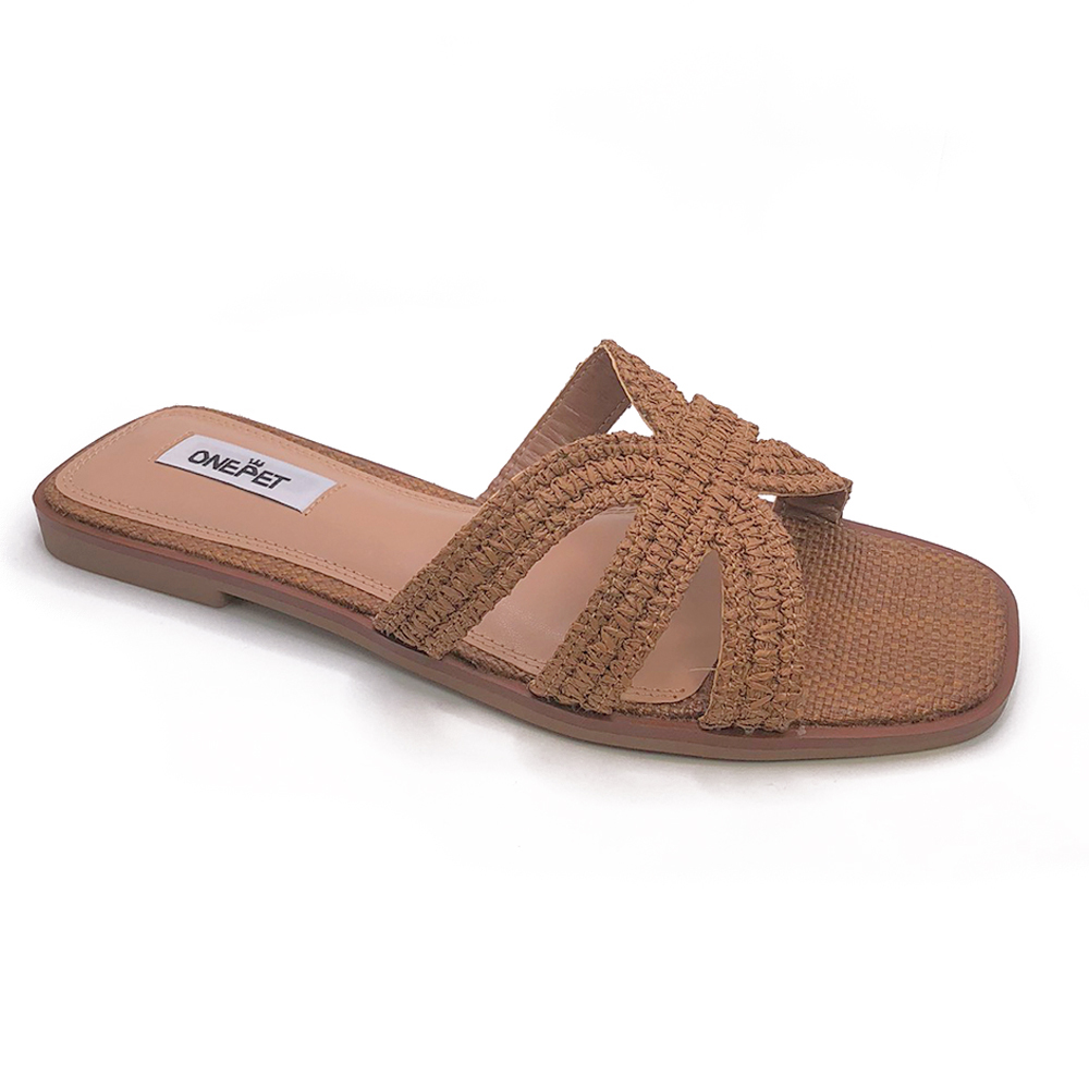 ONEPET | 拉菲草拖鞋 白蘭地色（深咖色）