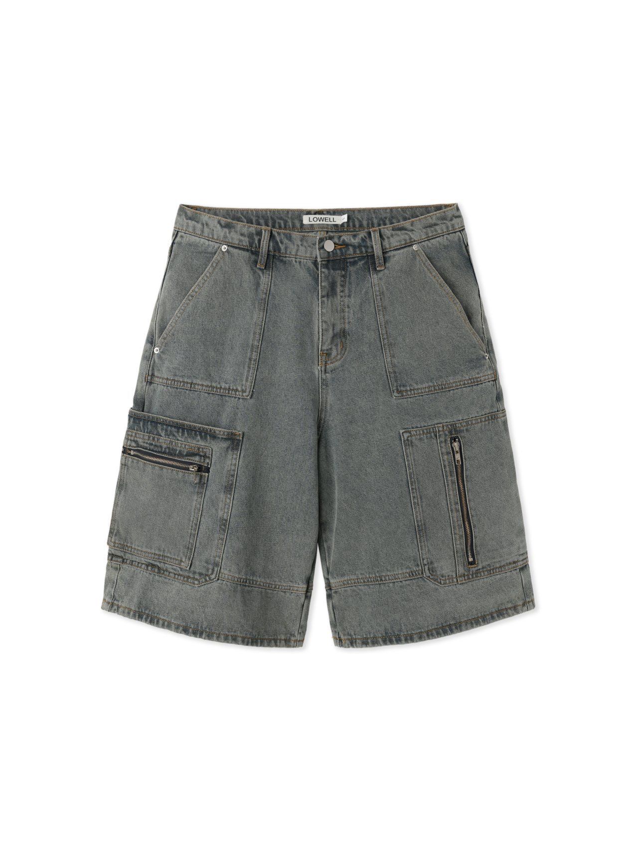 洗水工裝牛仔短褲 Lowell-050P