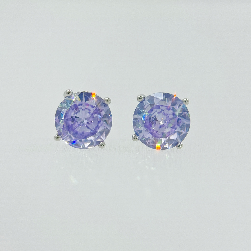 星芒紫霞鑽光耳環