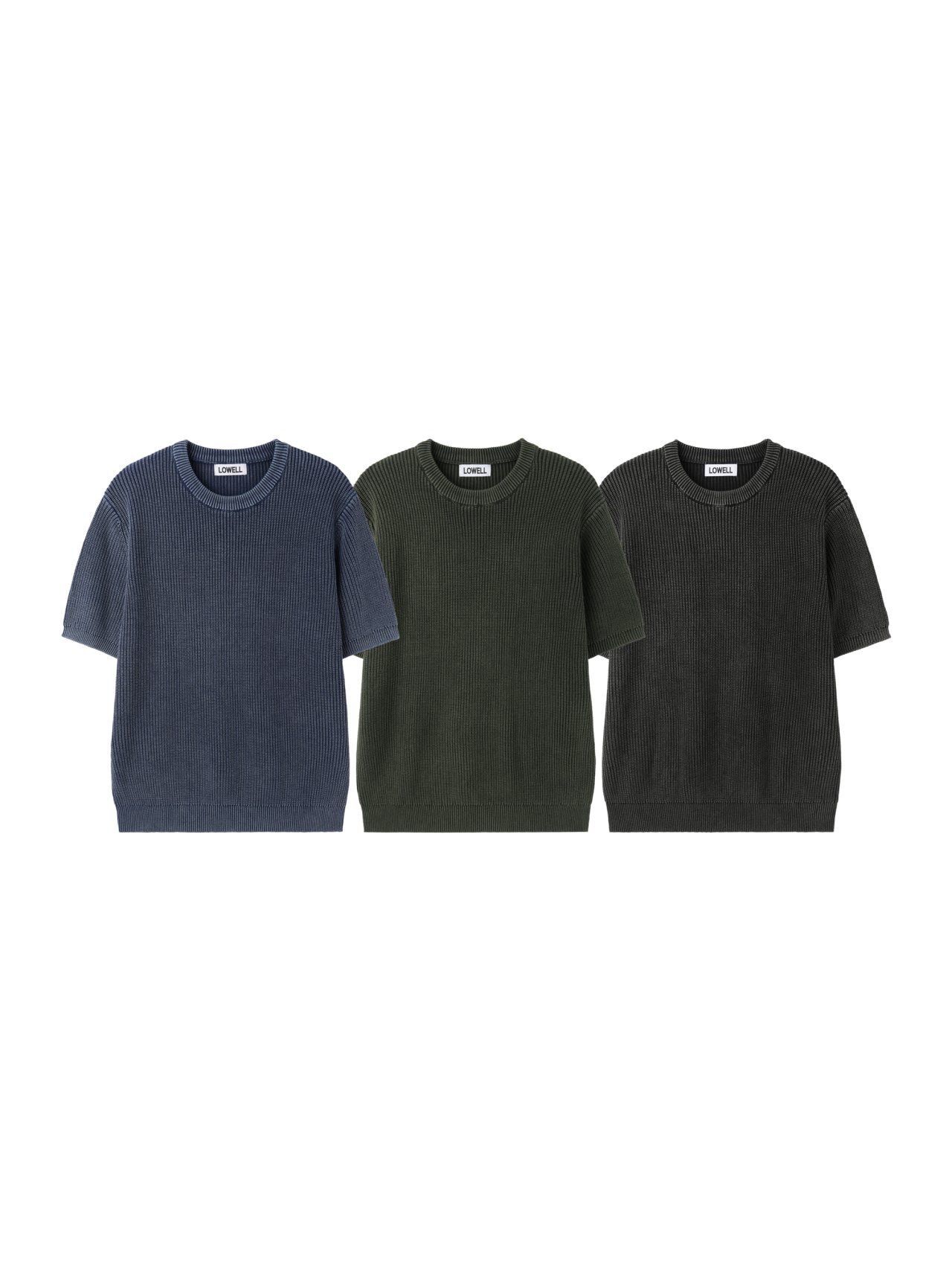 淨色短袖針織線Tee Lowell-053T