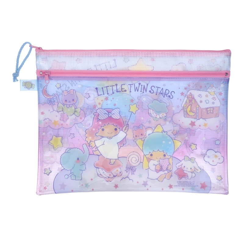 Sanrio A4網底雙拉鍊文件夾 功課袋
