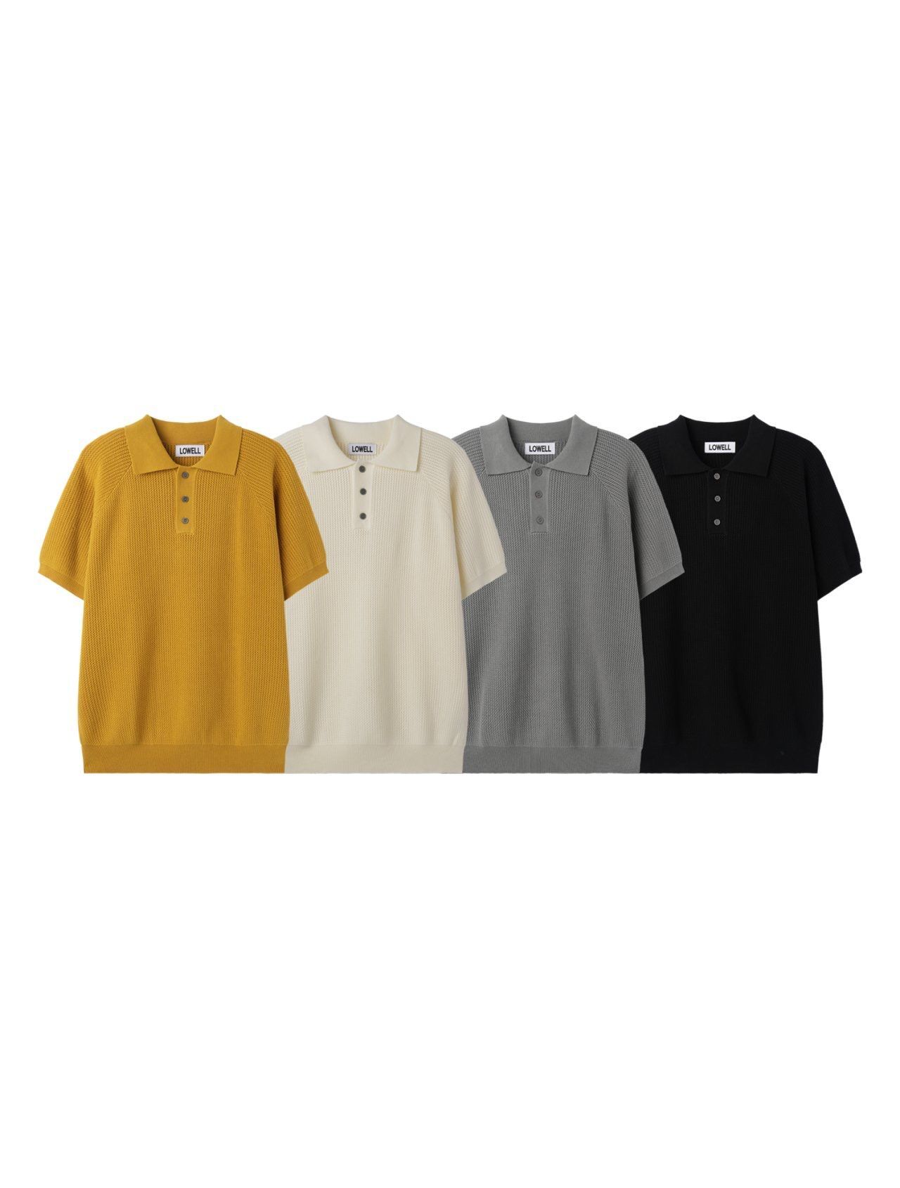 淨色短袖針織線Polo Tee Lowell-058T