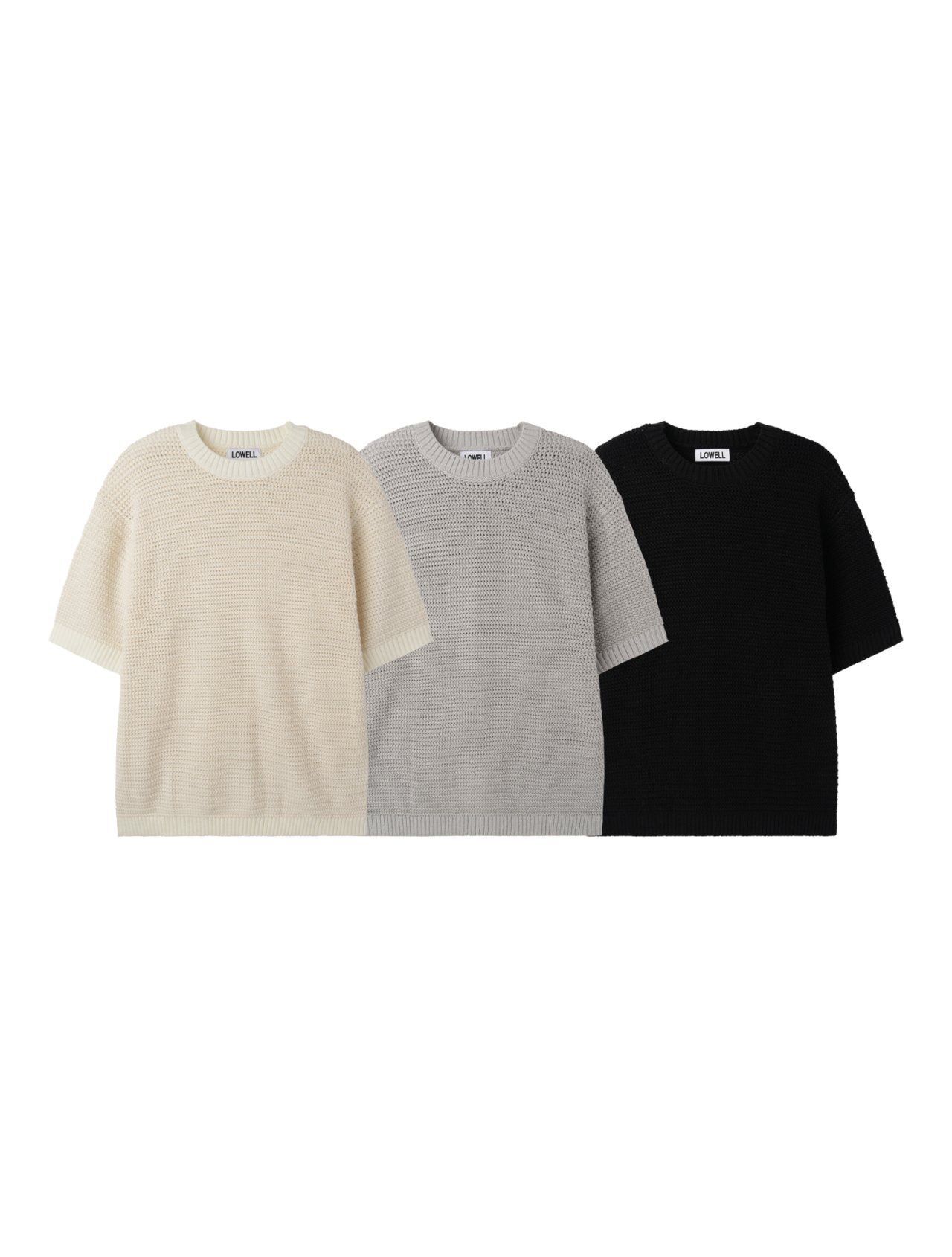 淨色短袖針織線Tee Lowell-059T