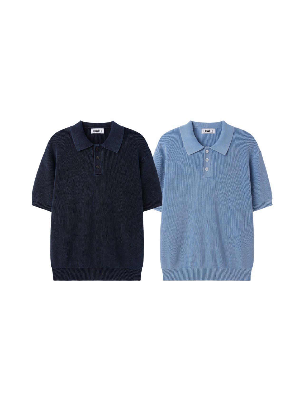 淨色短袖針織線Polo Tee Lowell-060T