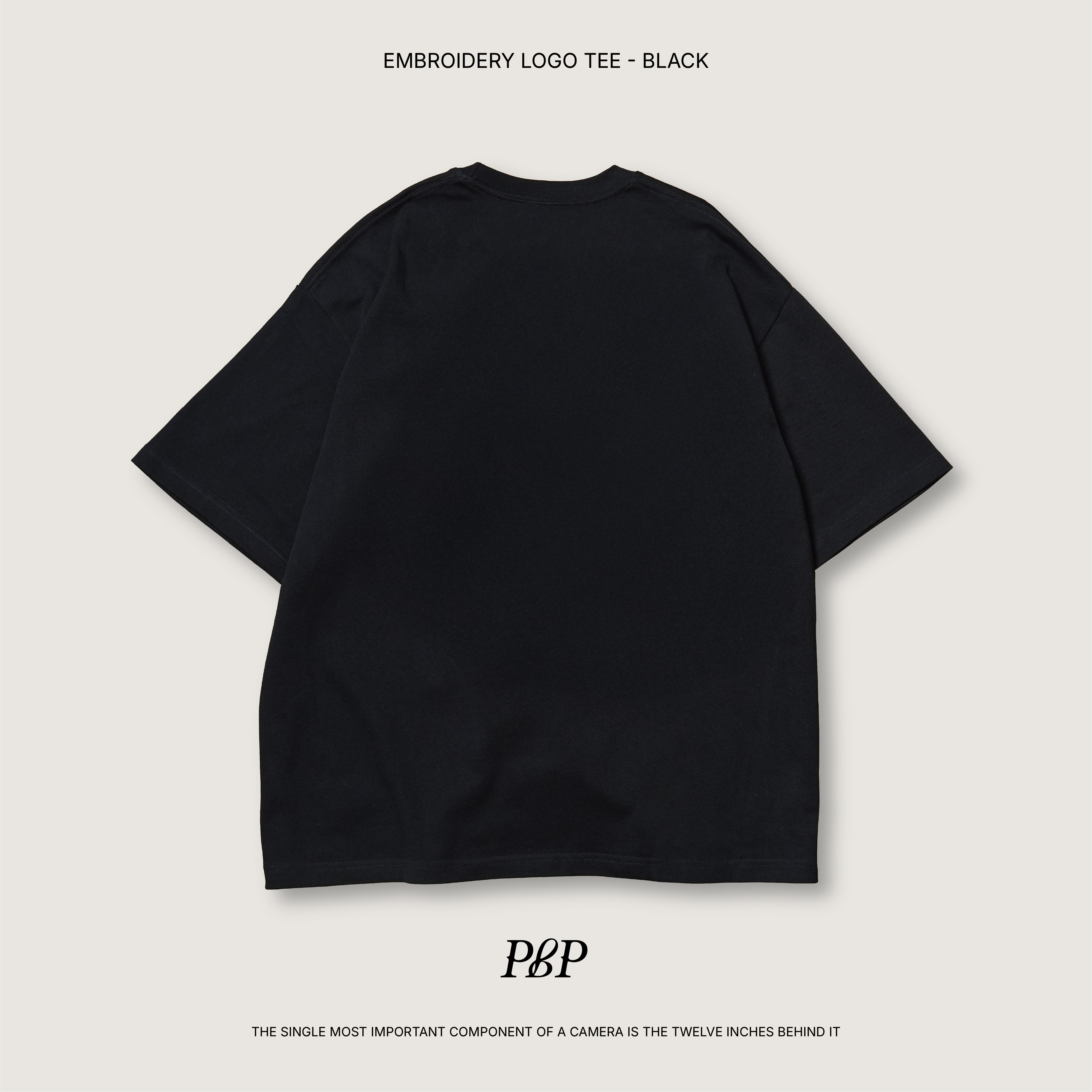 P.B.P - EMBROIDERY LOGO TEE  - BLACK