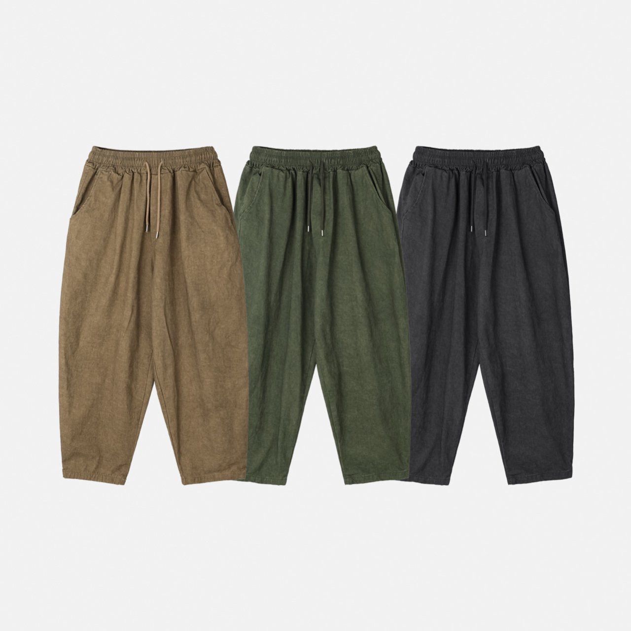 洗水淨色鬆身褲 PEACOCK-131P