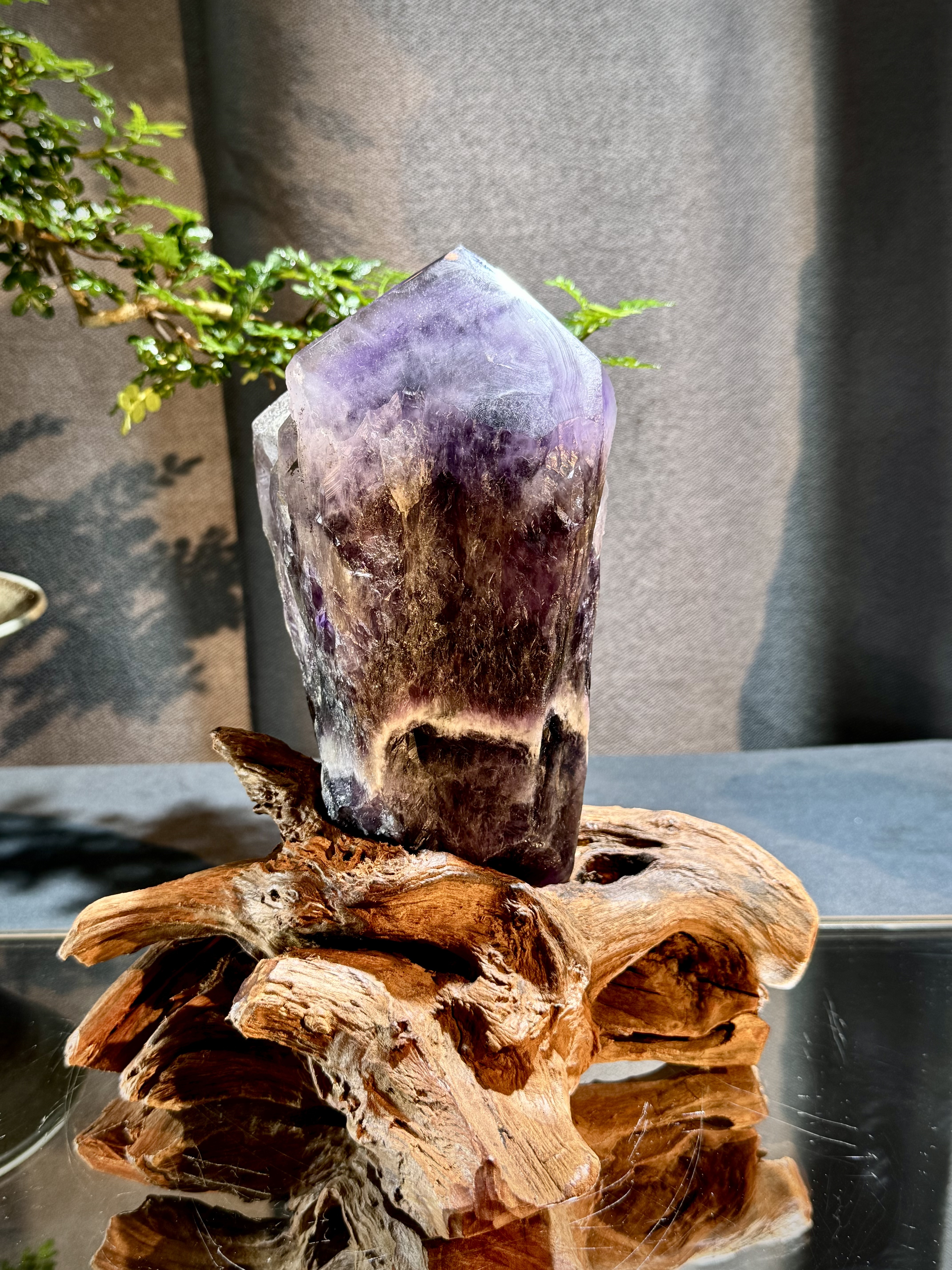 紫水晶權杖雙子塔擺件 8716