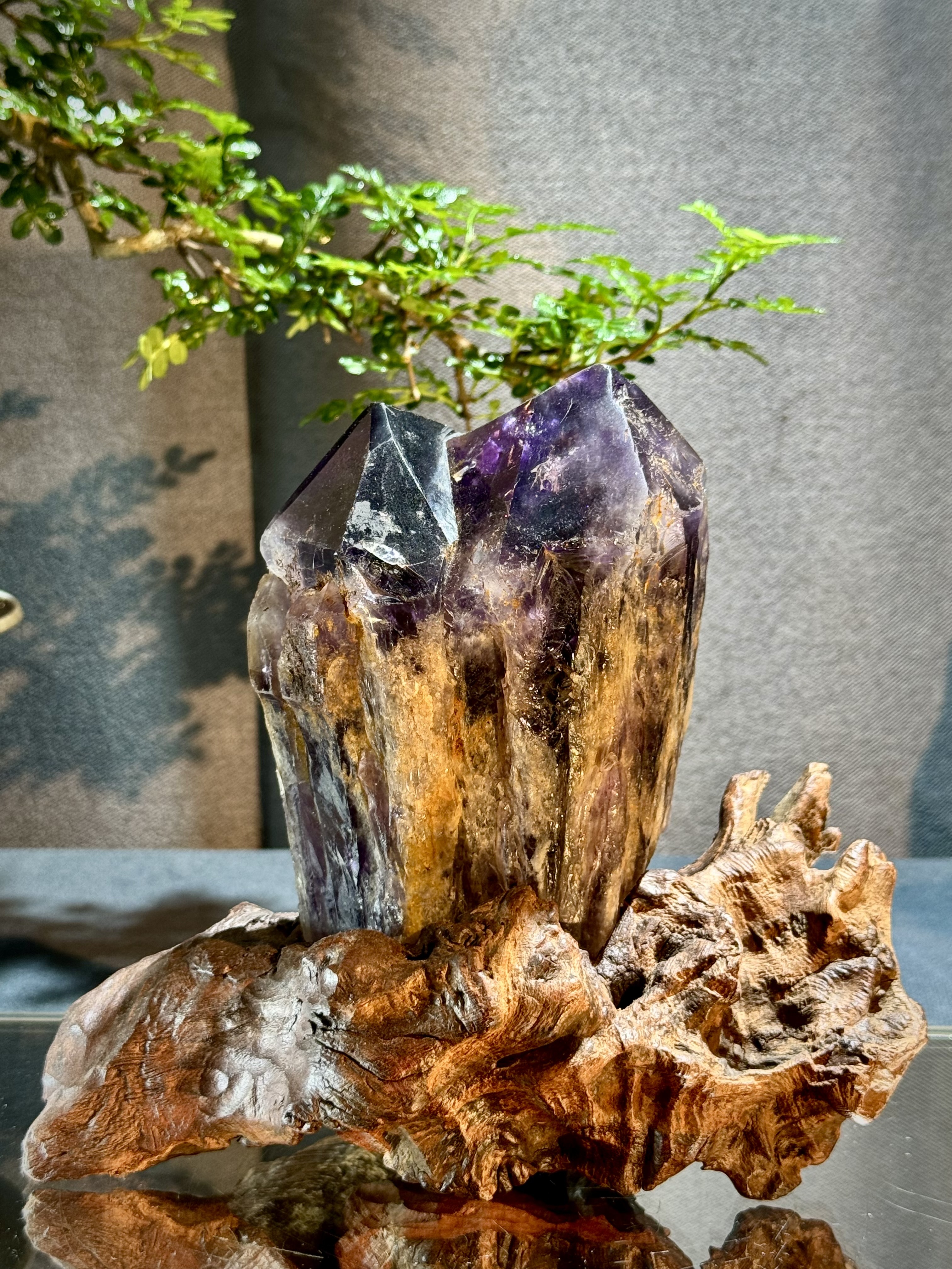 紫水晶權杖雙子塔擺件 8718