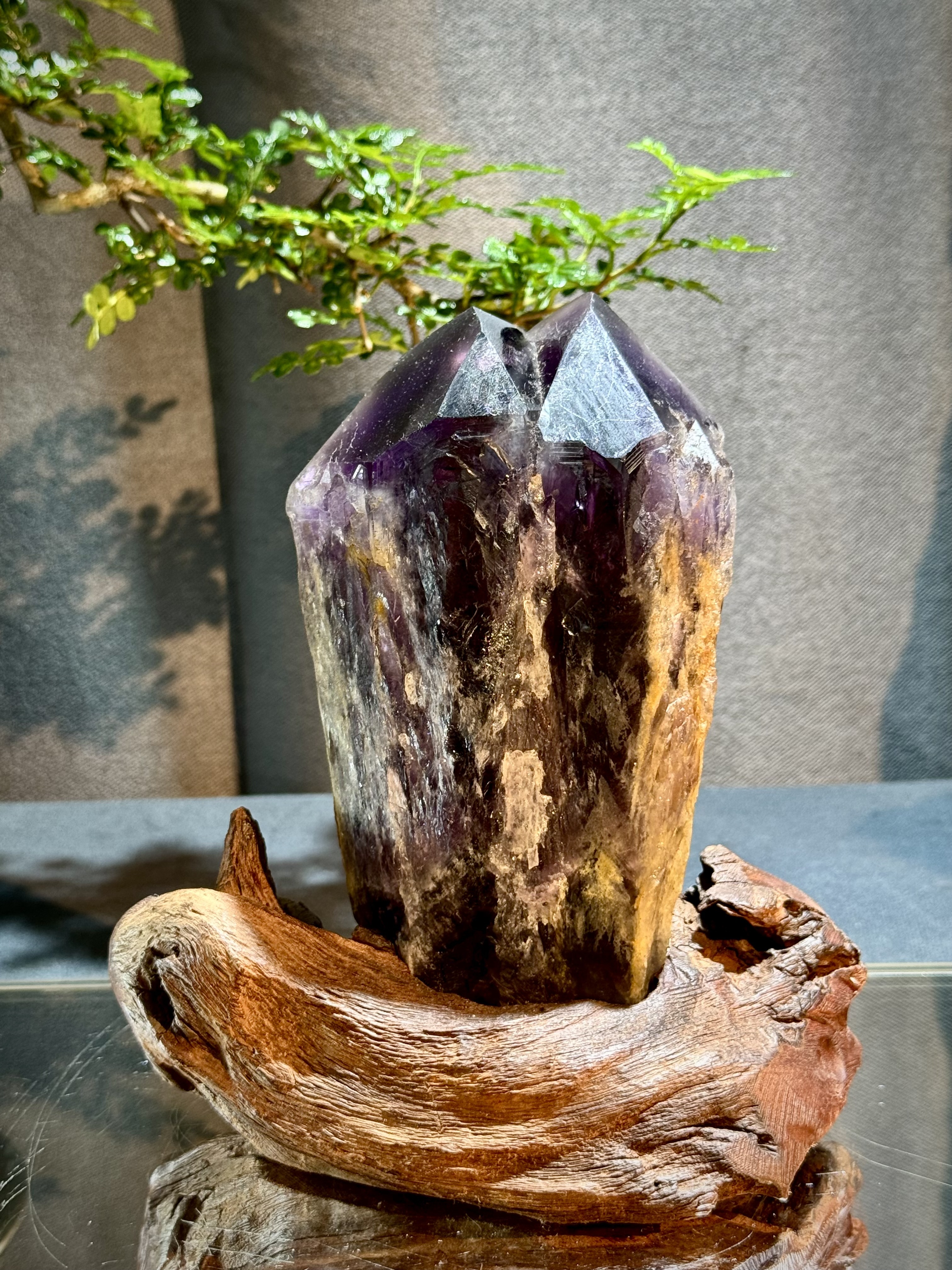 紫水晶權杖雙子塔擺件 8722