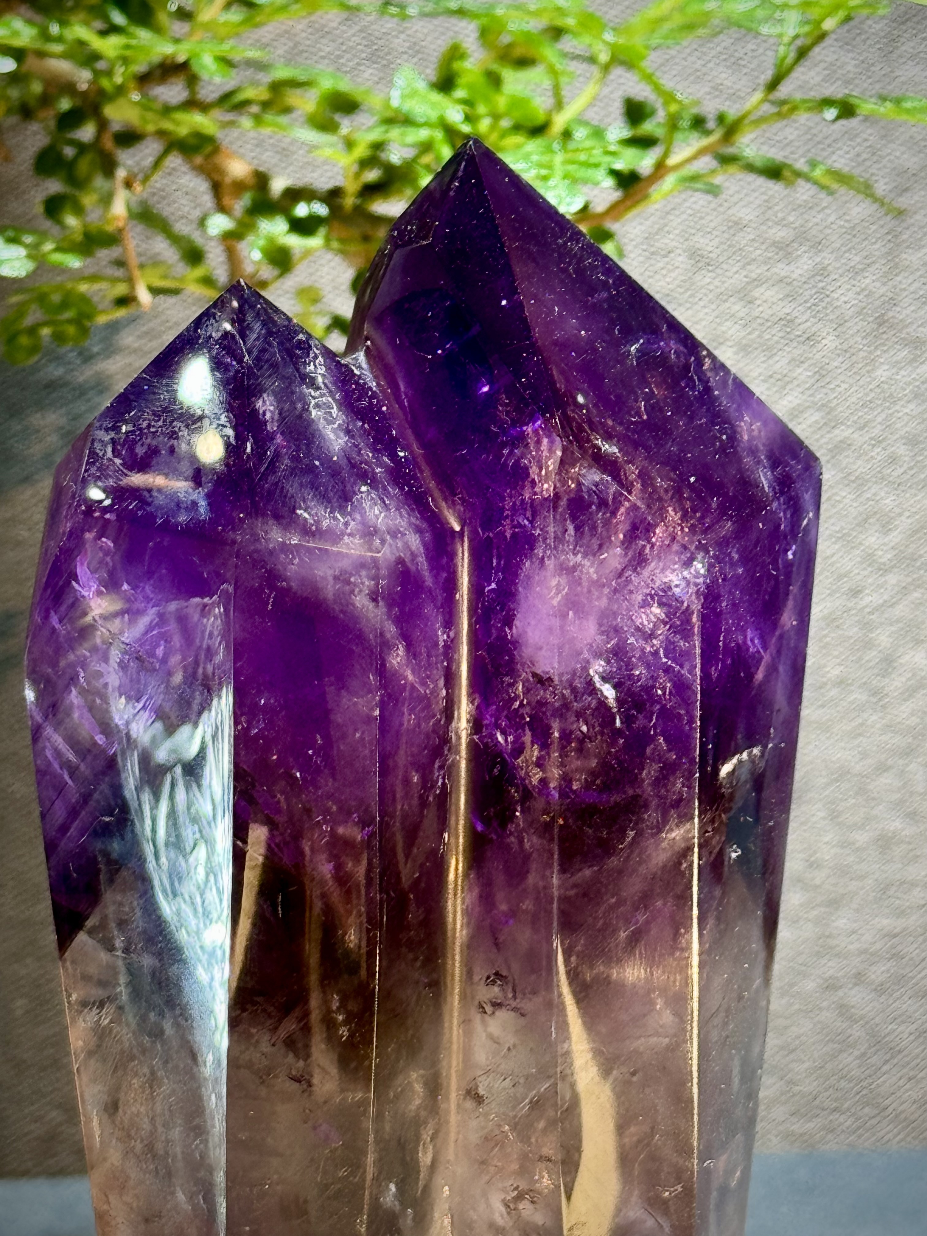 紫水晶權杖雙子塔擺件 8724