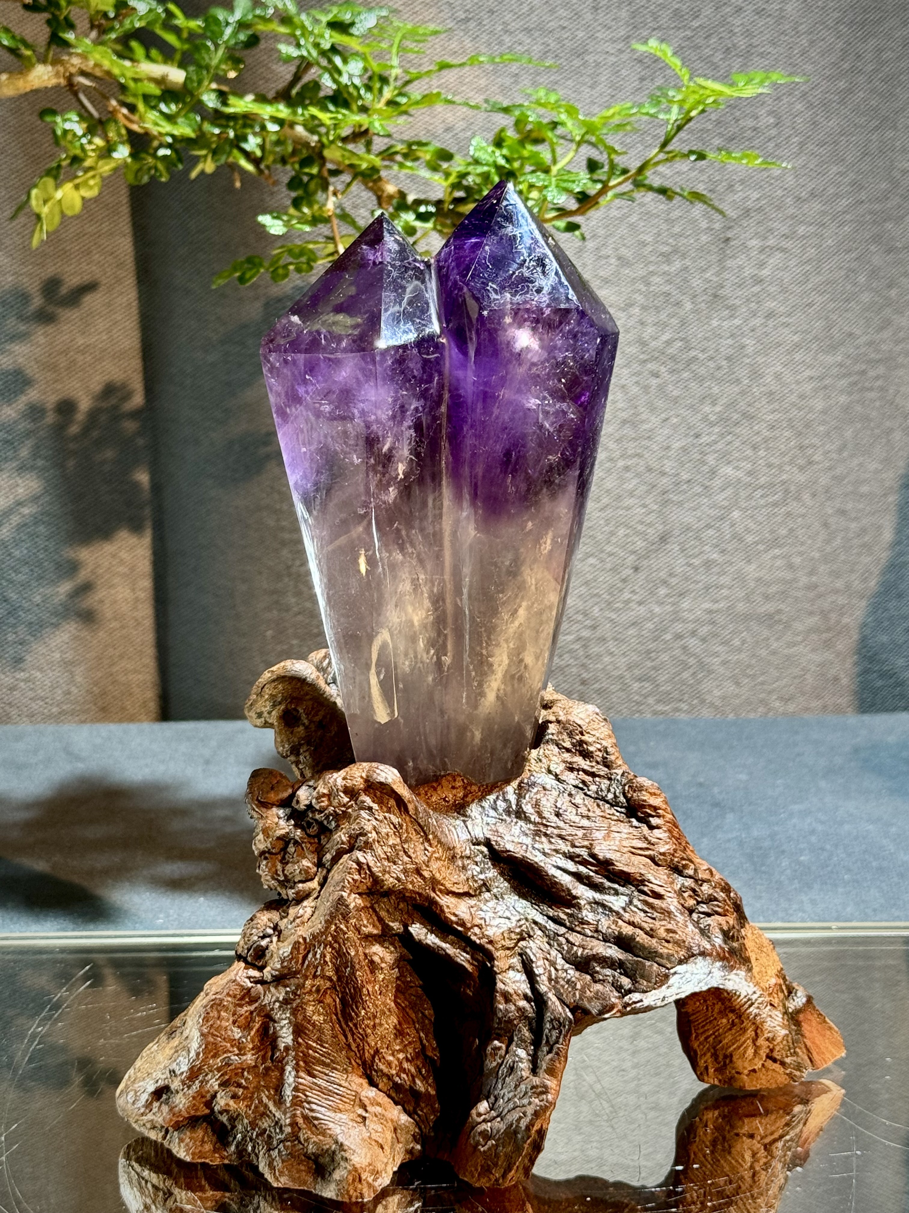 紫水晶權杖雙子塔擺件 8725