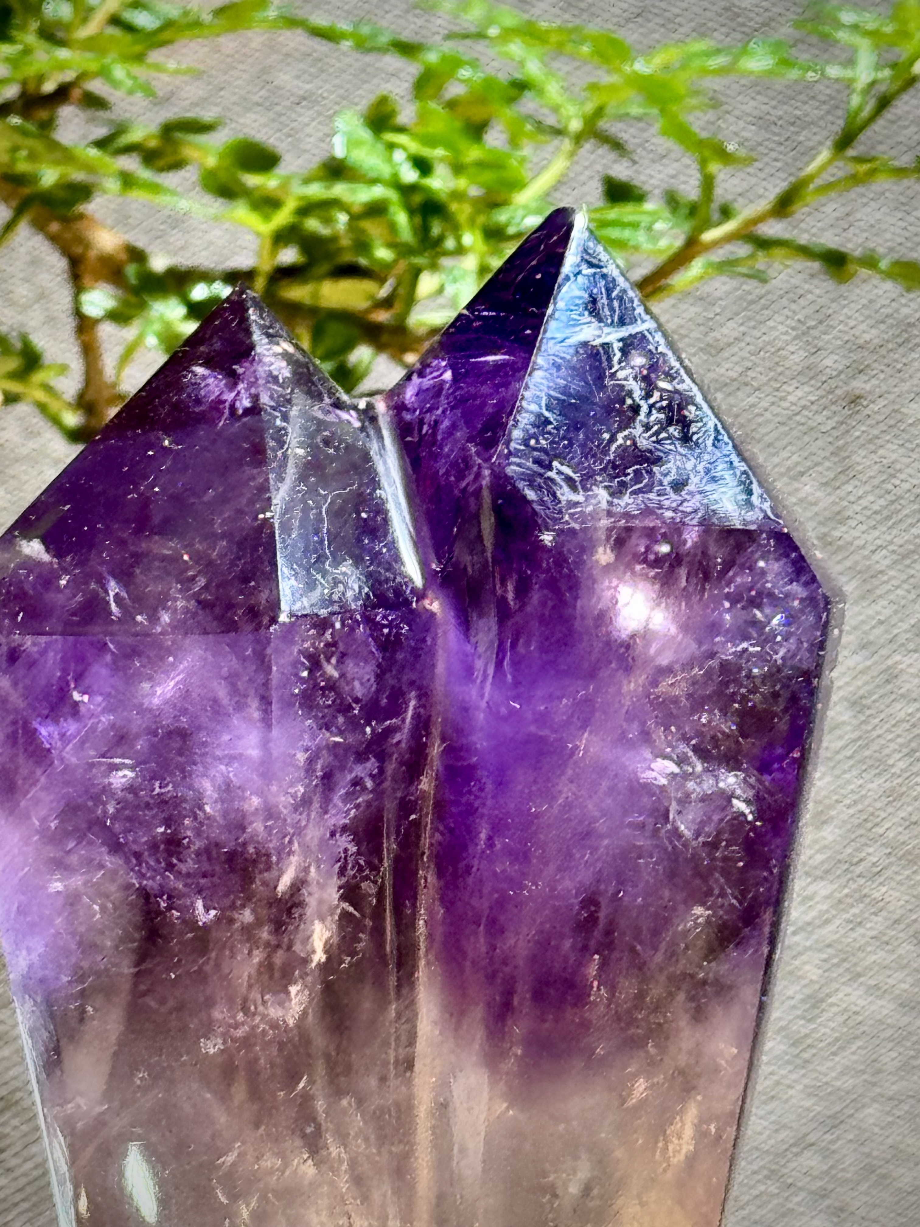 紫水晶權杖雙子塔擺件 8725