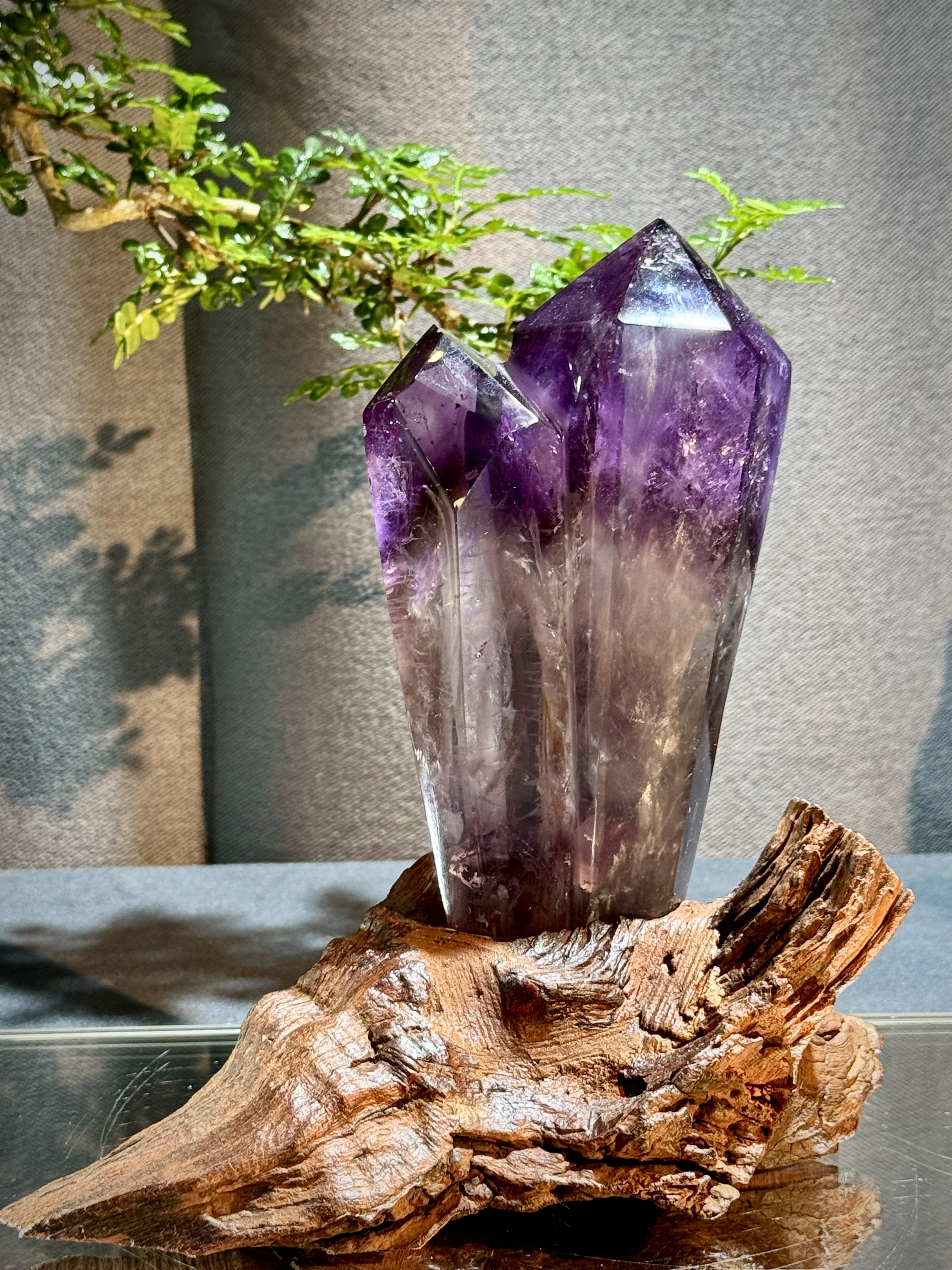 紫水晶權杖雙子塔擺件 8727