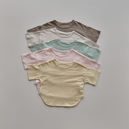 25S/S DTD竹節紋理純色T恤