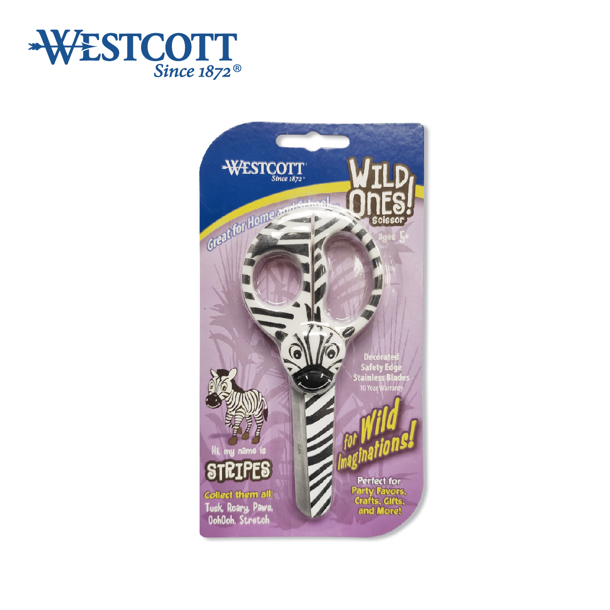 WestCott #14411 5" STRIPES 小斑馬兒童安全剪刀