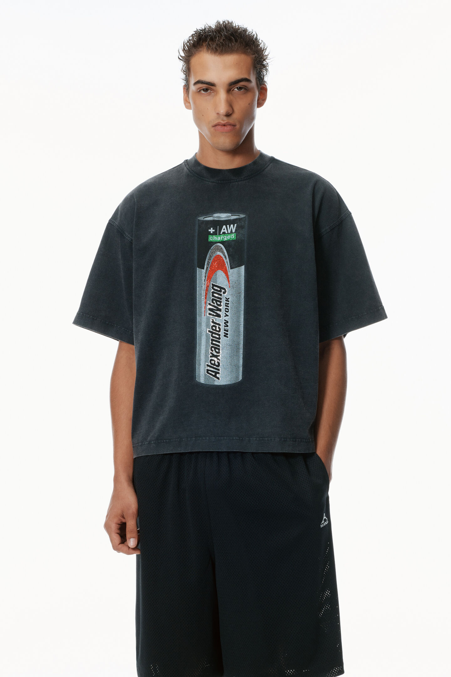 ALEXANDER WANG 電池標誌印花 短T