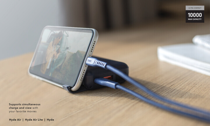 UNIQ HydeAir 10000mAH 無線快充行動電源帶螢幕支架
