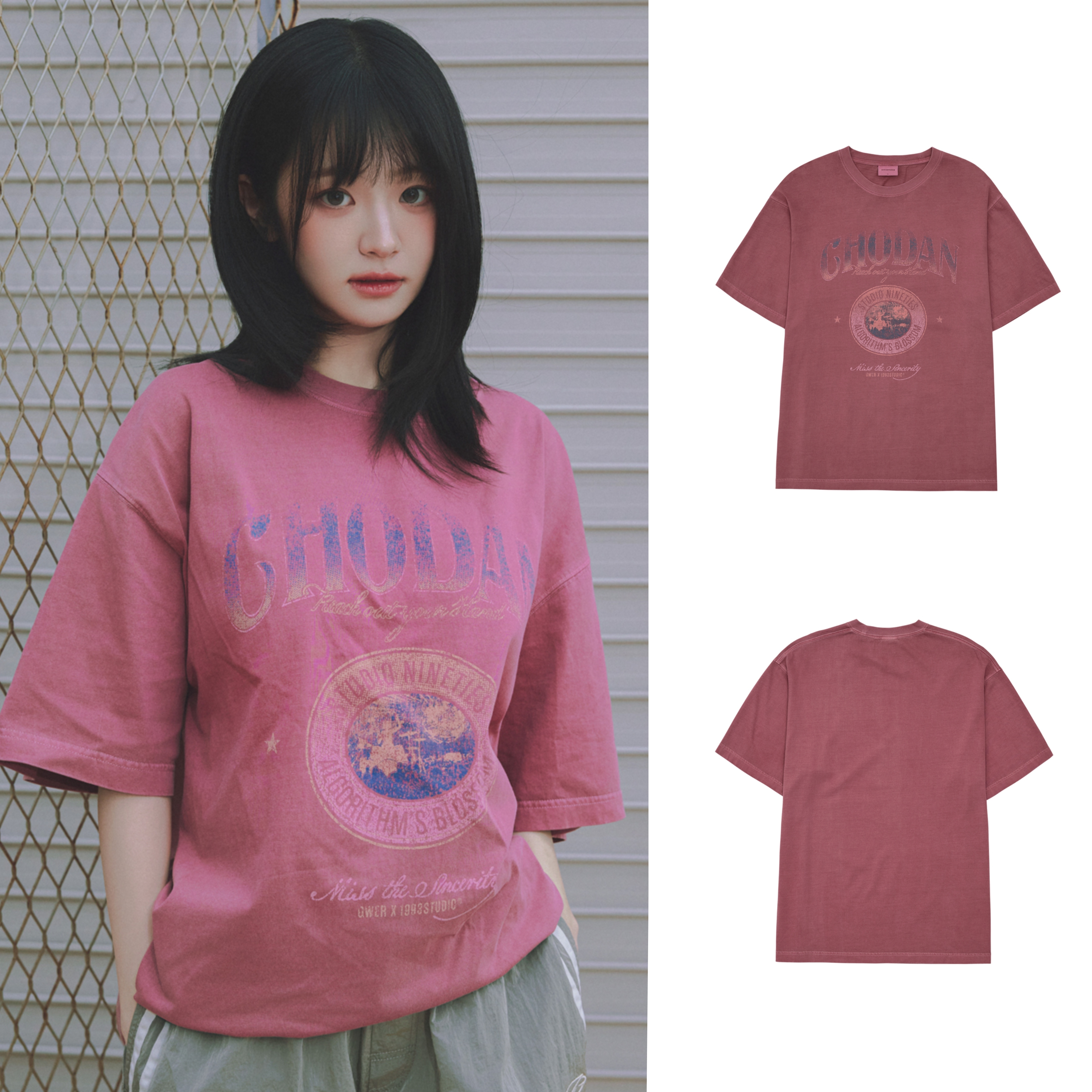 1993STUDIO] QWER CHODAN Washing Graphic T-Shirts (2 co