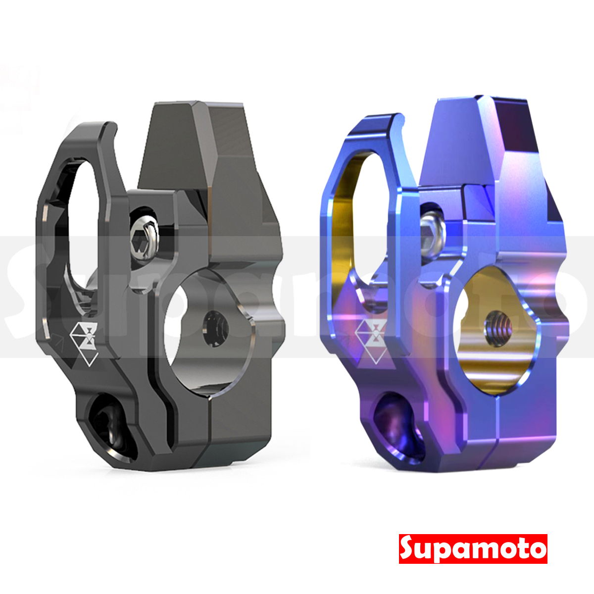 -Supamoto- 車把 掛勾 彩鈦 通用 改裝 置物勾 裸把 外露把 車把用 後照鏡座 鏡座