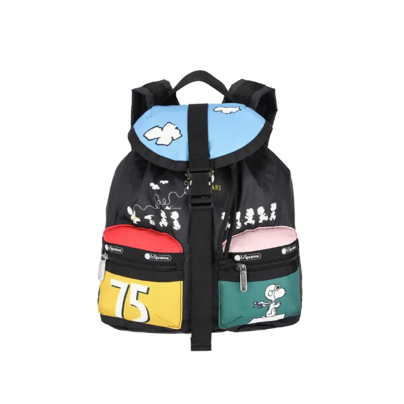 小型掀蓋後背包 ( PEANUTS 75TH PATCHWORK )