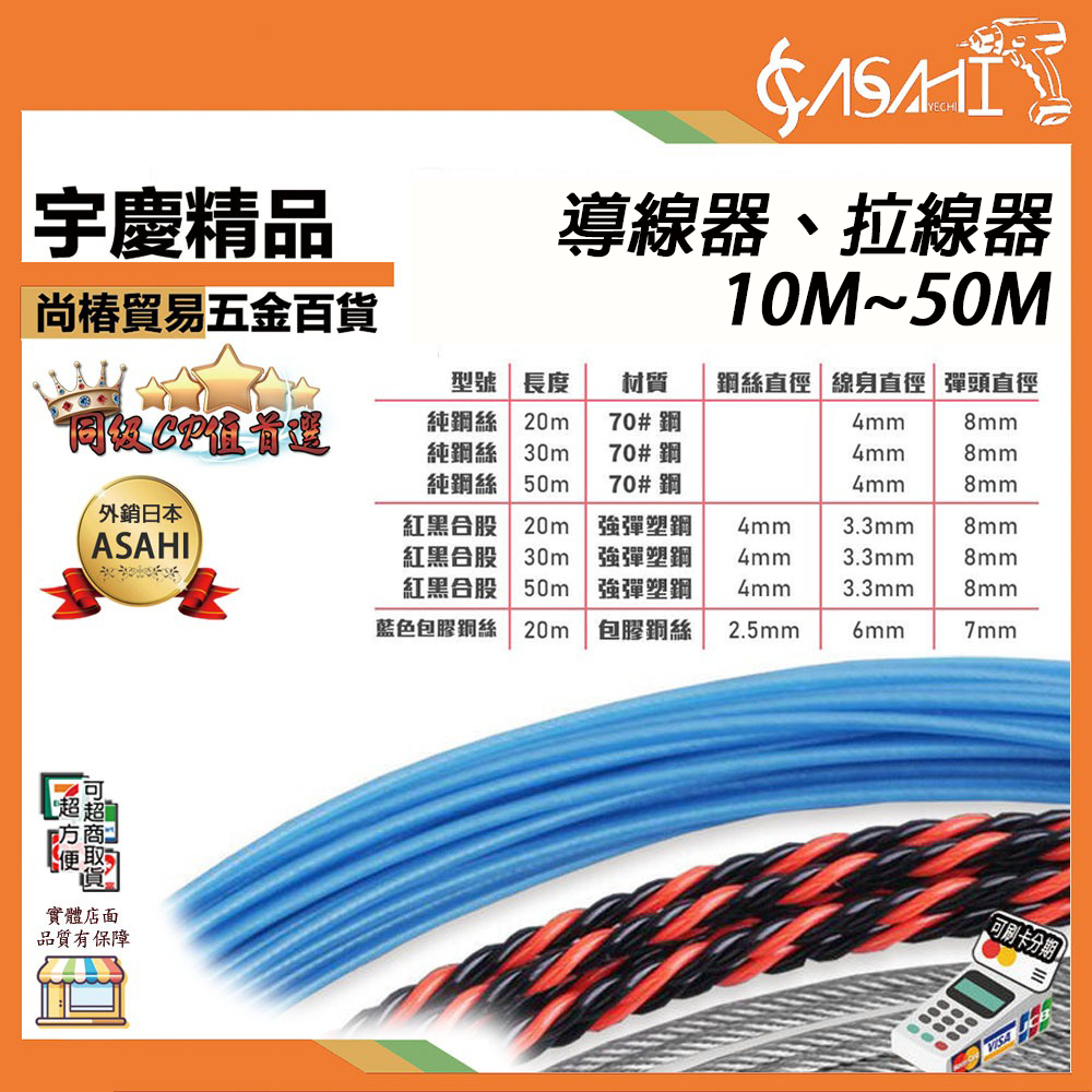 附發票｜導線器｜10M~50M 拉線器 導線器 入線器 穿線器 通管條 純鋼絲  RB DX BCSW