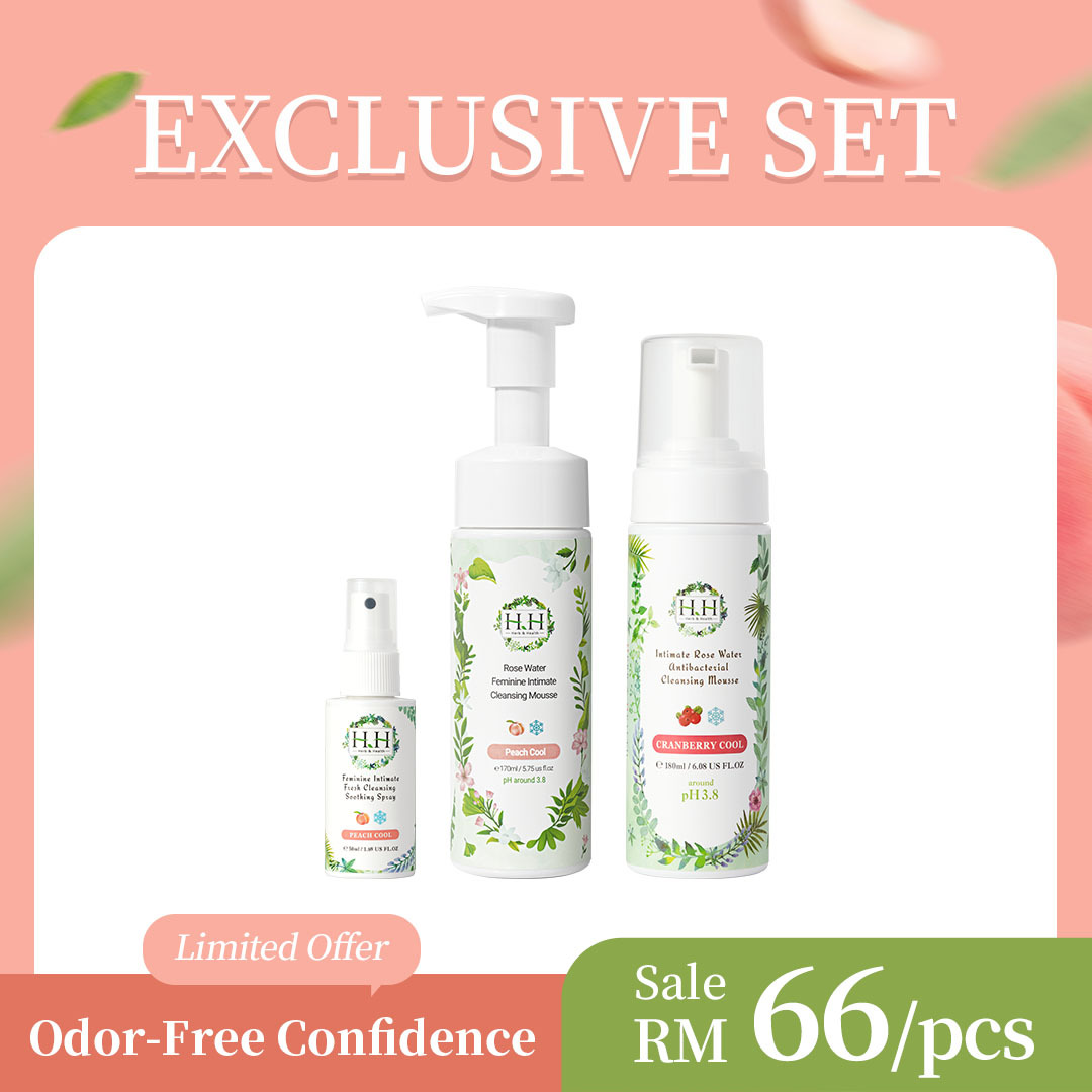 【Exclusive Mousse Set】HH Intimate Cleansing Mousse(180ml) + Intimate Cleansing Mousse(170ml) + Soothing Spray(50ml)