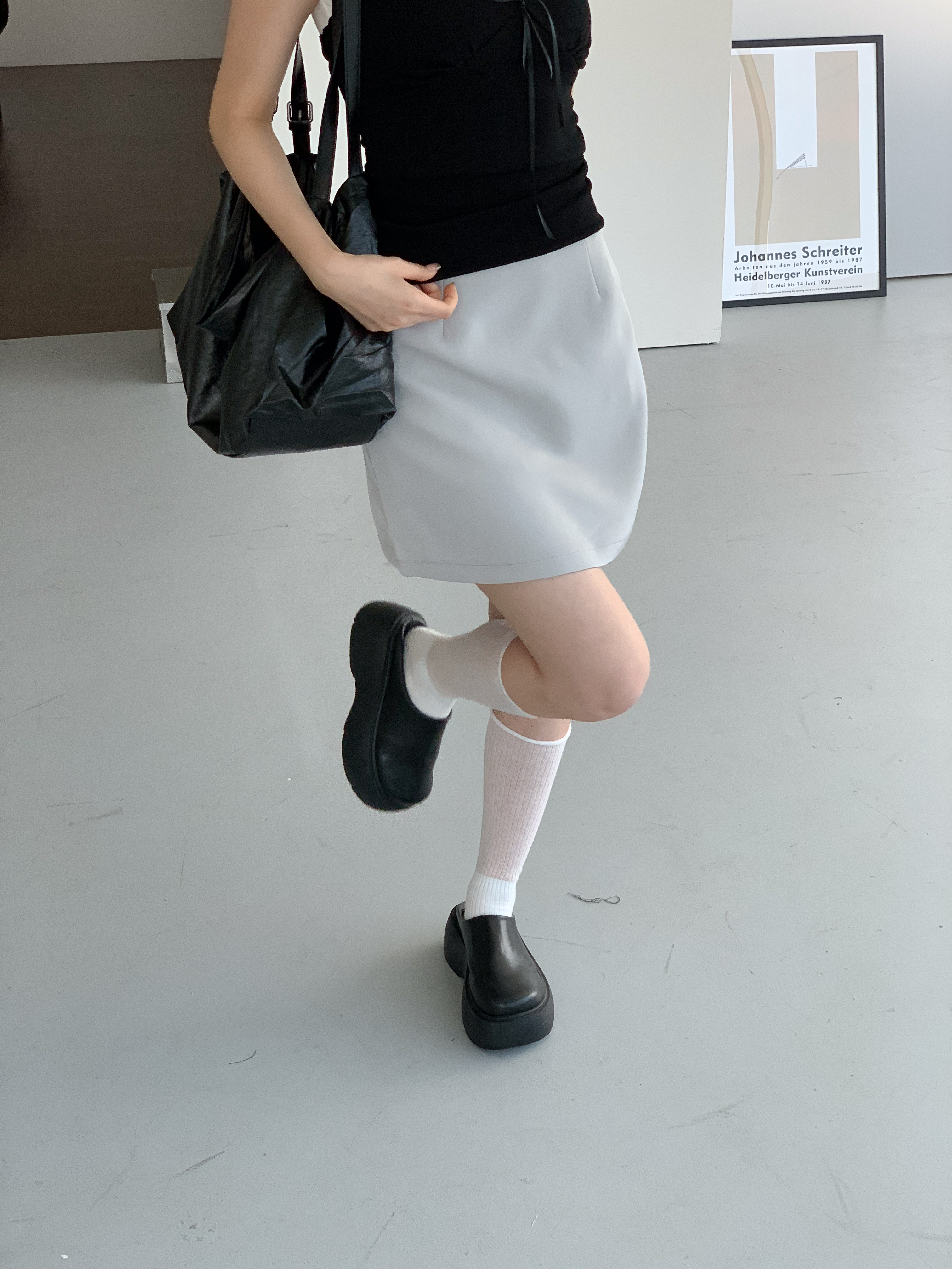 ISA_Office Lady 不費力高腰微彈西裝A字褲裙_54065