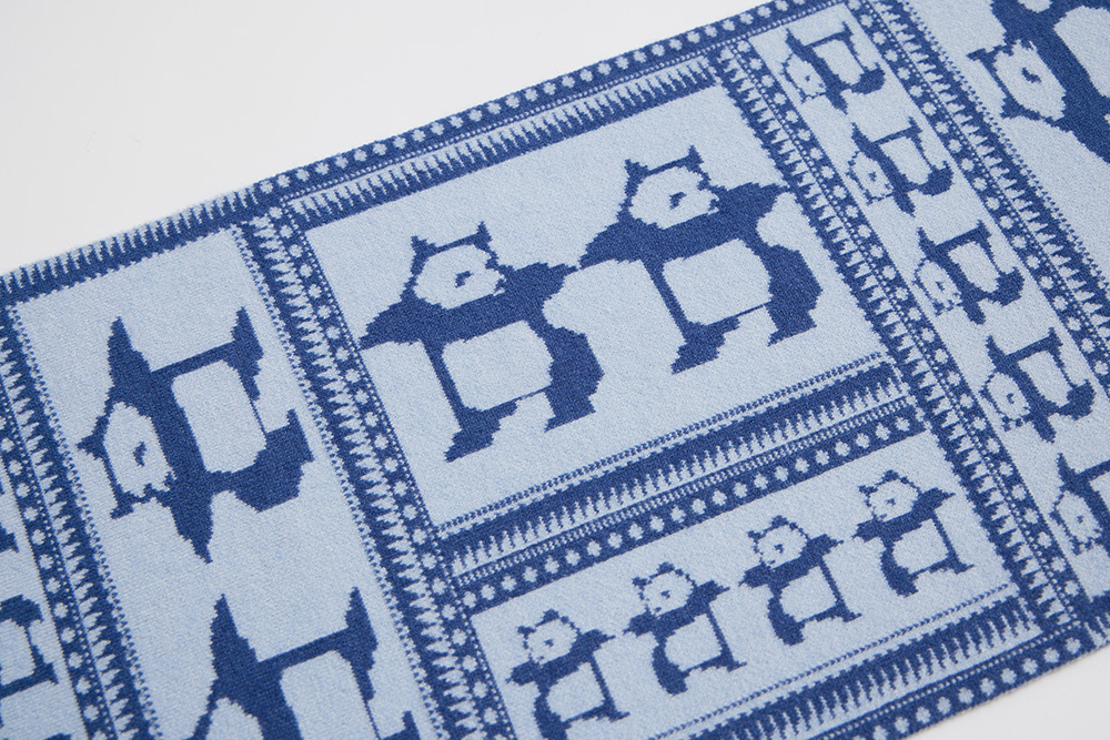 Dancing Chinese Medicine Maze Scarf Blue