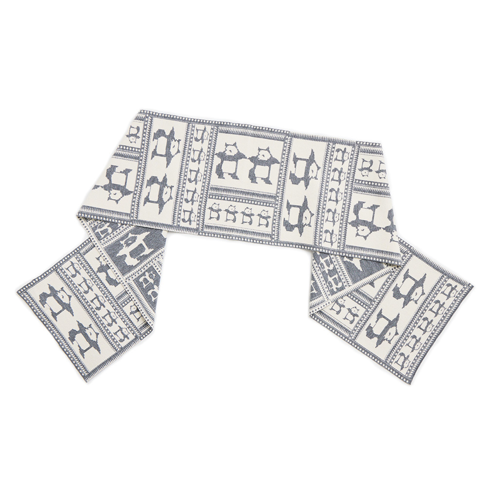 Dancing Chinese Medicine Maze Scarf Gray