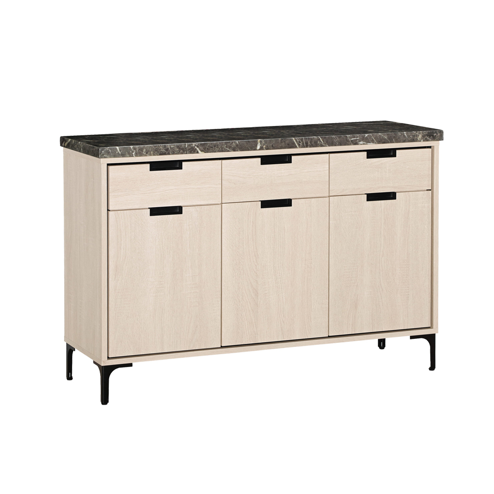 奈迪3.9尺黑色石面收納餐櫃/碗盤櫃/電器櫃/置物矮櫃