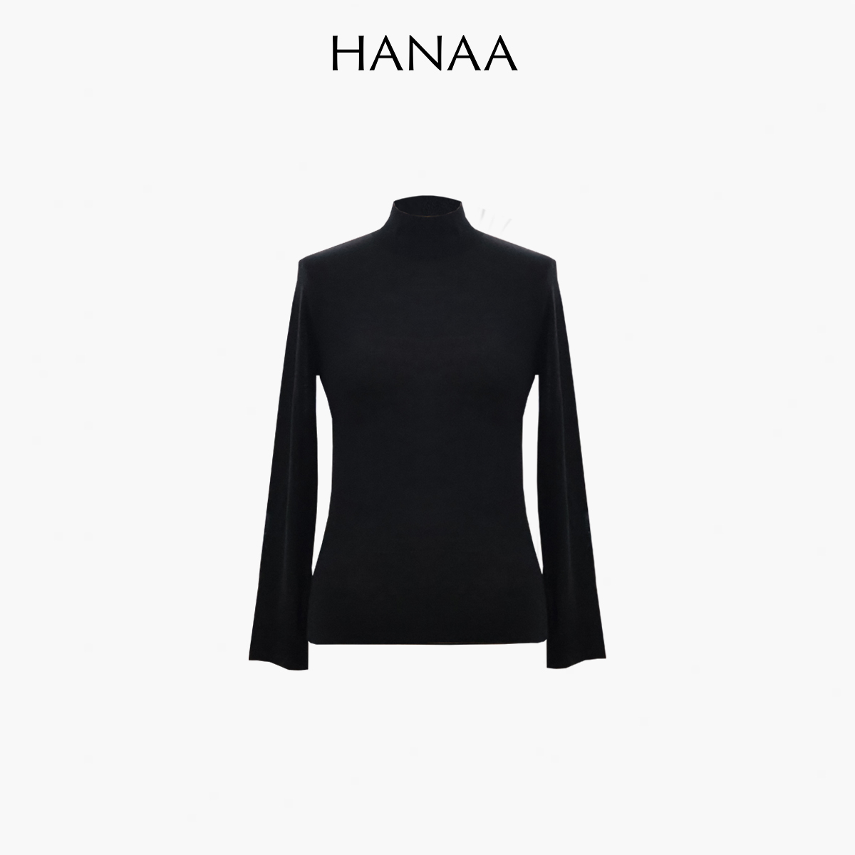 HANAA 新款美麗諾精紡羊毛輕薄透氣半高領打底衫