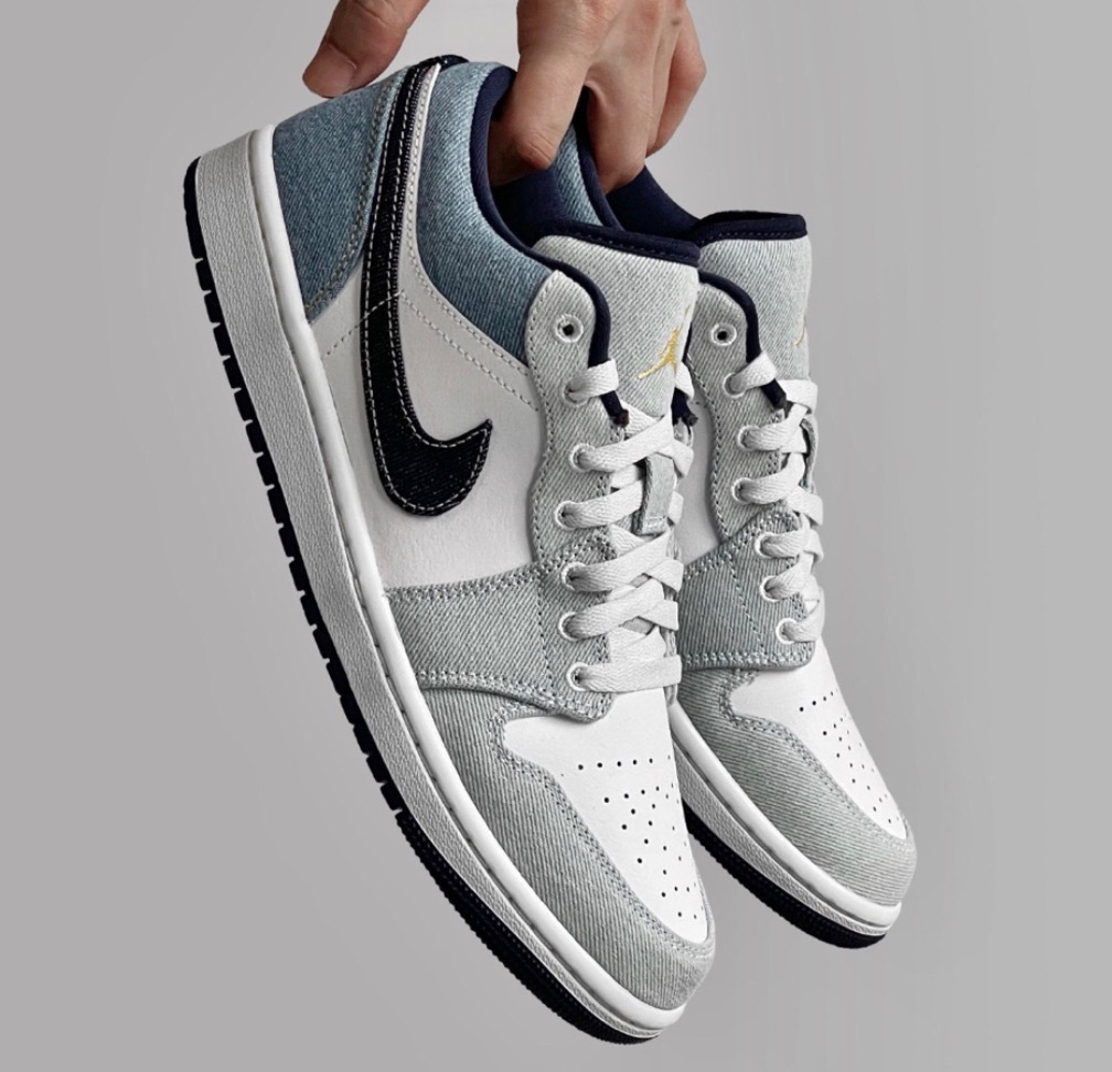 男鞋 NIKE AIR JORDAN 1 LOW SE 'Denim' 牛仔藍 喬丹 拼接 低筒 運動 休閒鞋【IH0648-141】AJ1