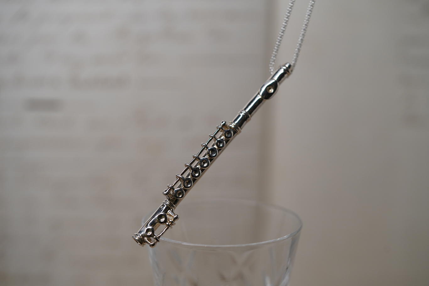 銀匠 立體長笛吊墜