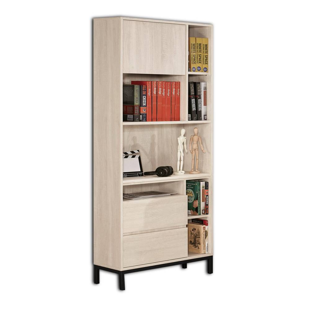 妮絲2.7尺二抽一門書櫃/收納置物櫃/展示櫃