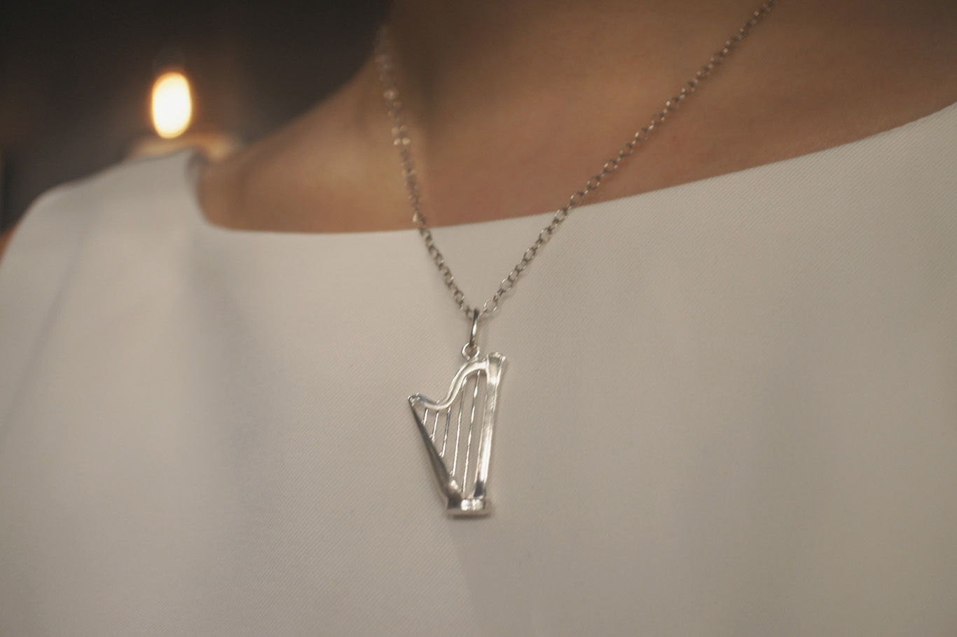 銀匠 立體豎琴吊墜