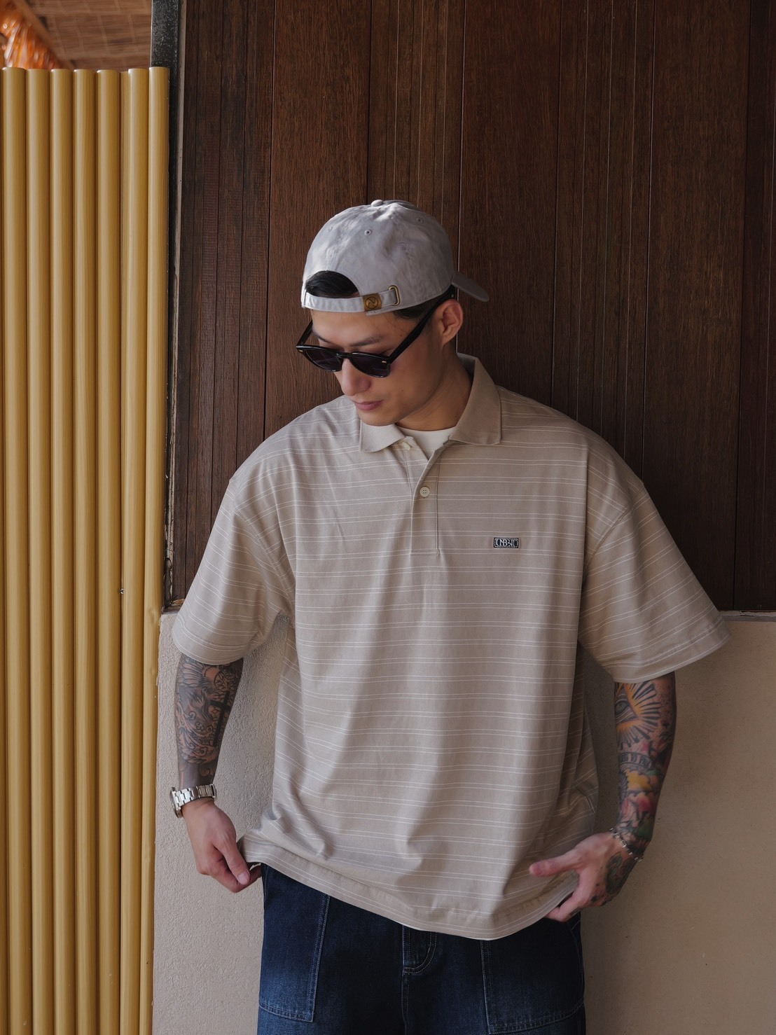 #預購 UNBENT 25SS 復古 刺繡 條紋 POLO衫 短踢 3色