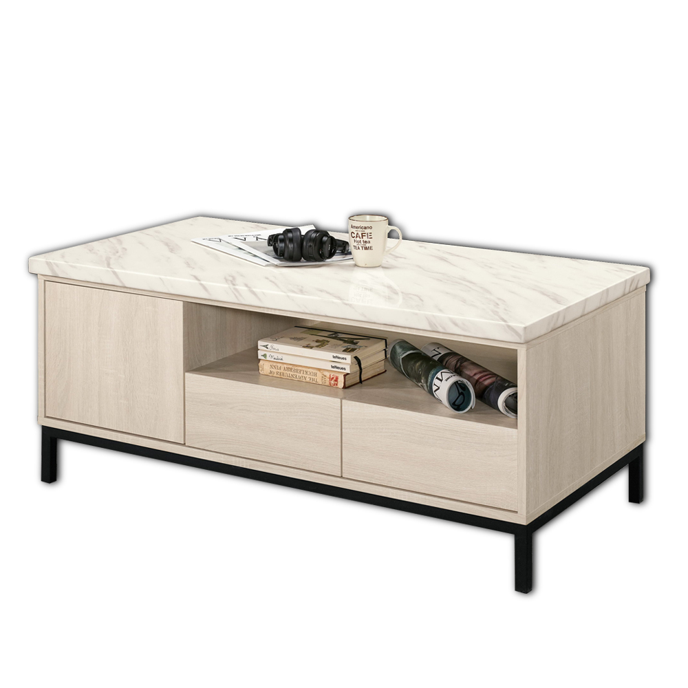 妮絲3.9尺石面大茶几(二門二抽)