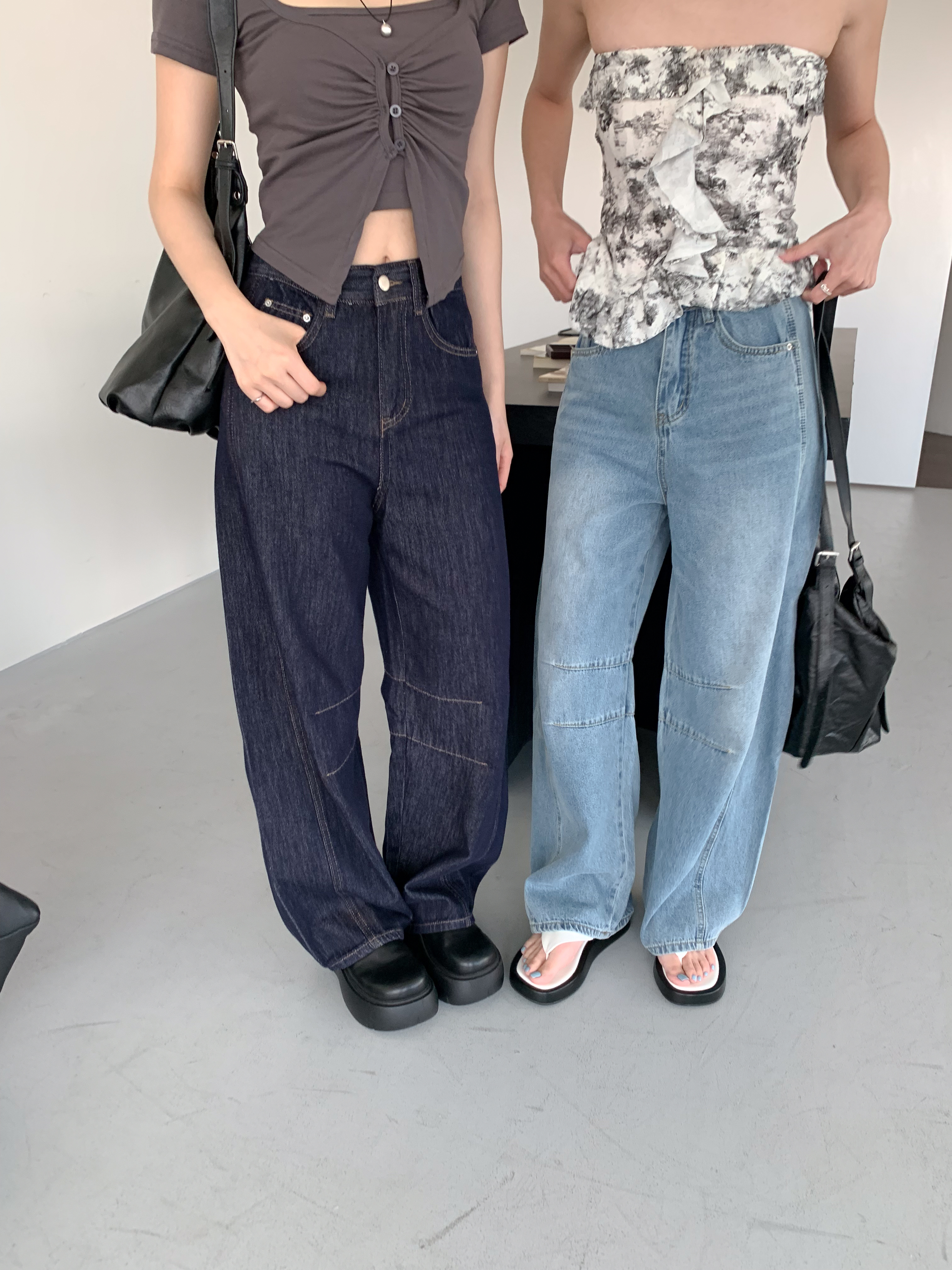 ISA_就是你在找的! 美式外車線造型彎刀牛仔褲_55001