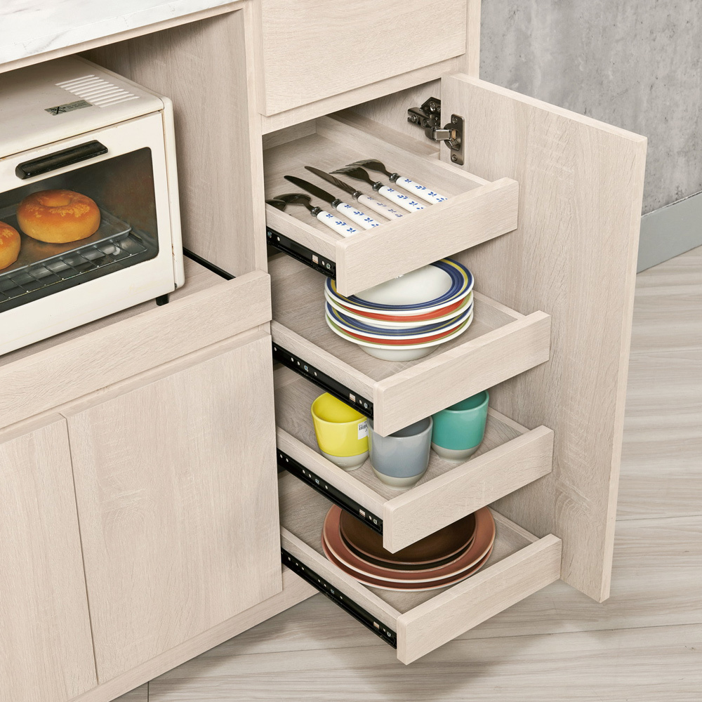 妮絲3尺仿石面收納餐櫃/碗盤置物櫃/電器櫃