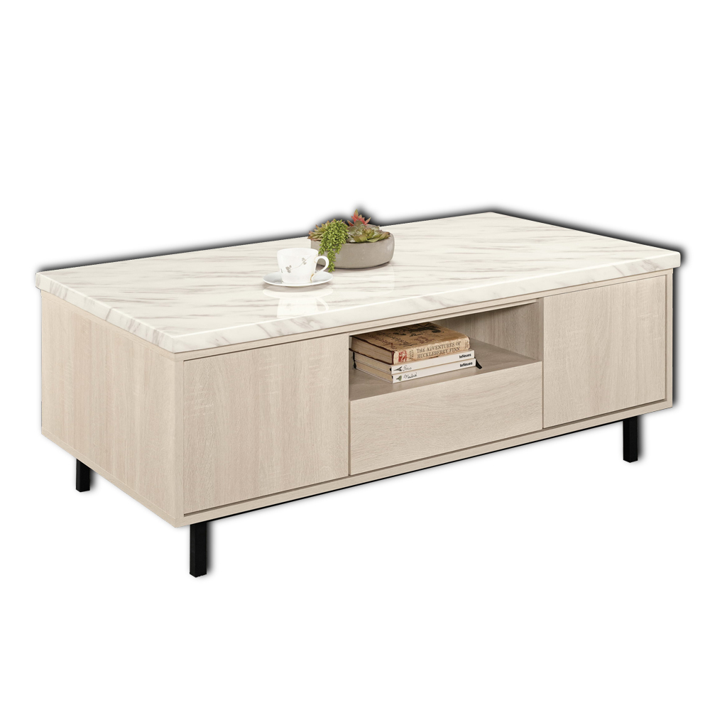 妮絲4.4尺石面大茶几(四門二抽)