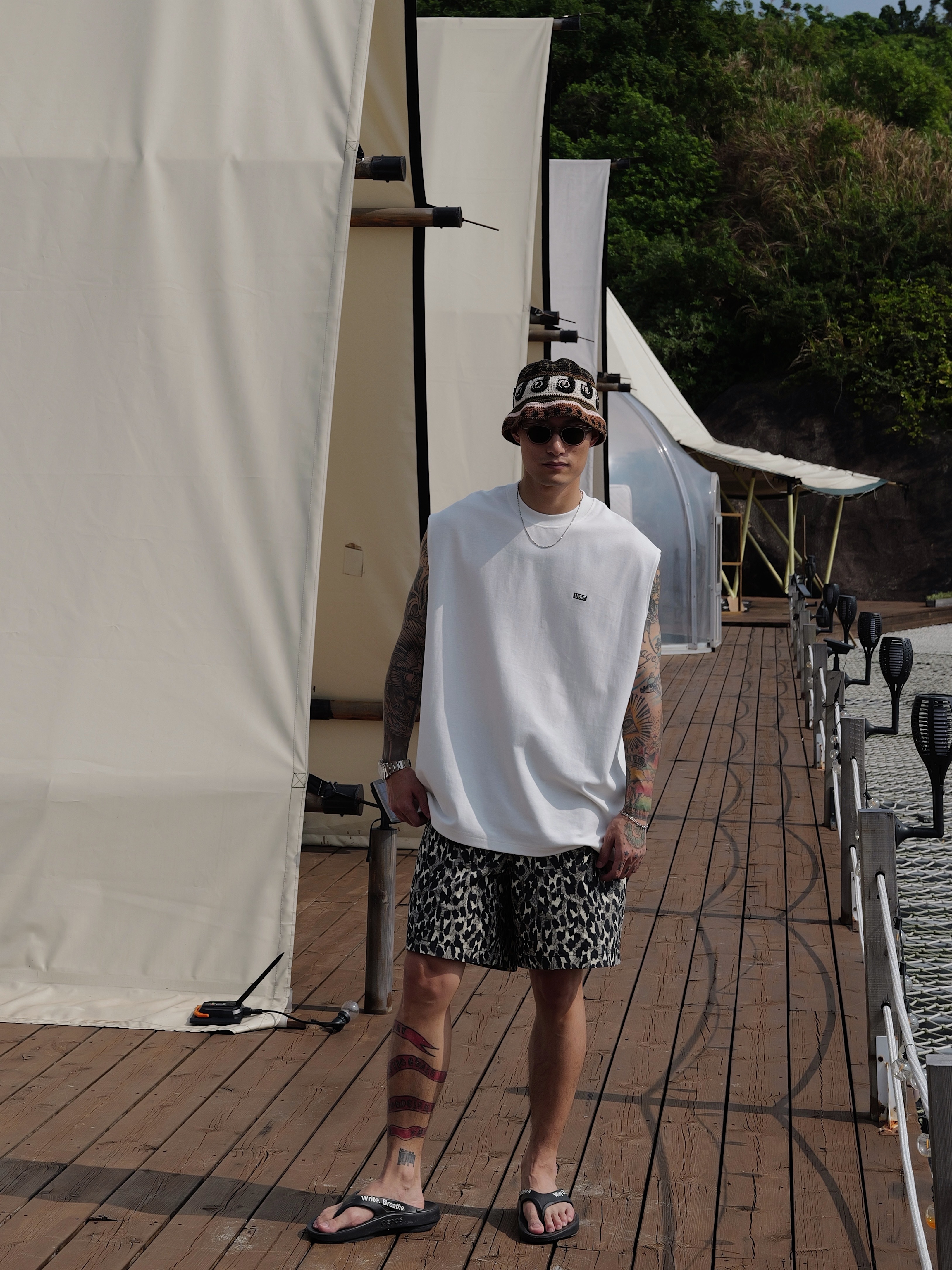 #預購 UNBENT 25SS 純棉 豹紋印花 沙灘短褲 2色