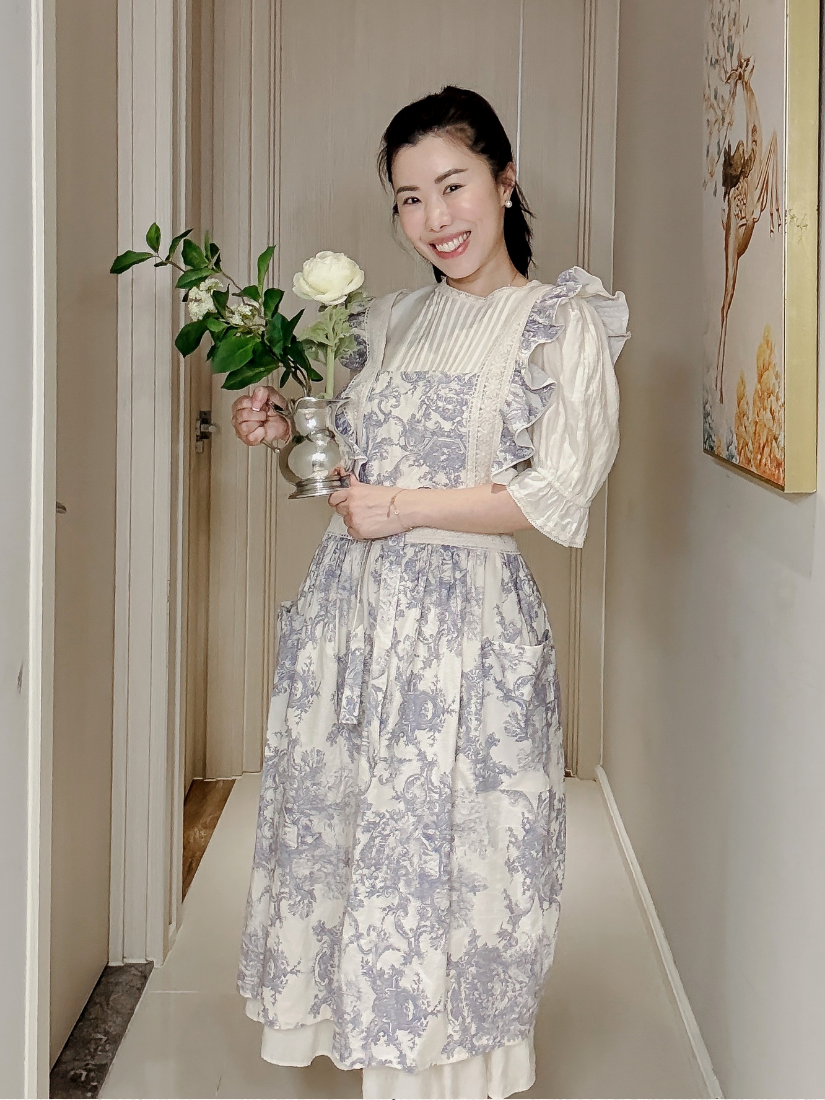 Eudora 布蕾絲圖騰圍裙洋裝 [ 4色 / Free ]