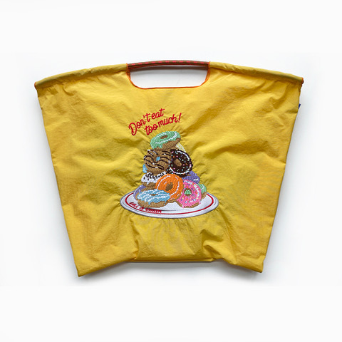 Ball＆Chain 刺繡環保購物袋 L號 - 黃 (30116075)