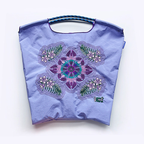 Ball＆Chain 刺繡環保購物袋 M號 - 紫 (36400126)