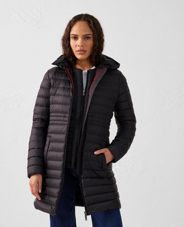 【JOTT】VER經典款中長版羽絨外套(黑)